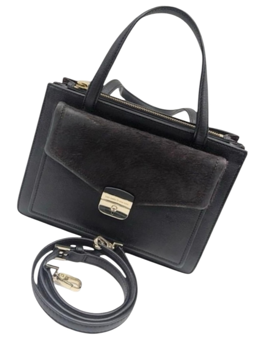 Kate Spade Colorblock Leather & Calf Hair Hyde Place Zarinah Satchel — RARE bag